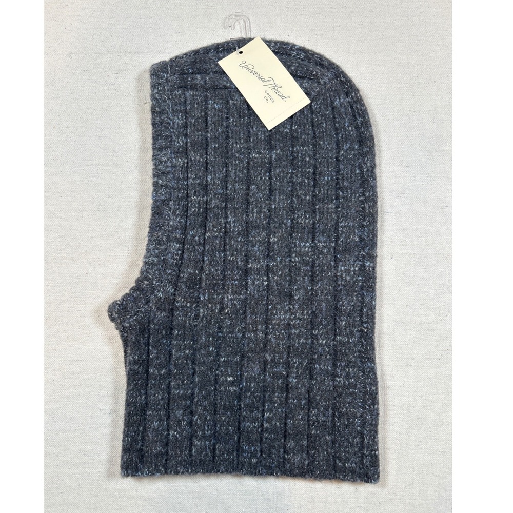 Universal Thread Gray Marled Ribbed Knit Balaclava Hood One Size NWT